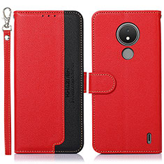 Funda de Cuero Cartera con Soporte Carcasa A09D para Nokia C21 Rojo