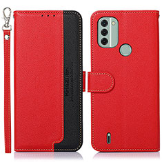 Funda de Cuero Cartera con Soporte Carcasa A09D para Nokia C31 Rojo