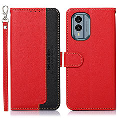 Funda de Cuero Cartera con Soporte Carcasa A09D para Nokia X30 5G Rojo