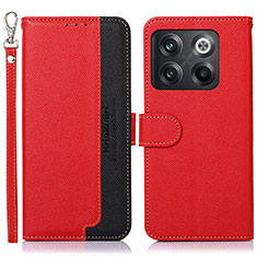 Funda de Cuero Cartera con Soporte Carcasa A09D para OnePlus 10T 5G Rojo