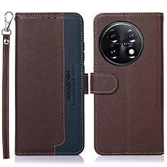 Funda de Cuero Cartera con Soporte Carcasa A09D para OnePlus 11 5G Marron