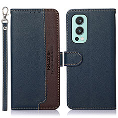 Funda de Cuero Cartera con Soporte Carcasa A09D para OnePlus Nord 2 5G Azul