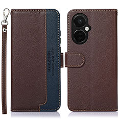 Funda de Cuero Cartera con Soporte Carcasa A09D para OnePlus Nord CE 3 5G Marron