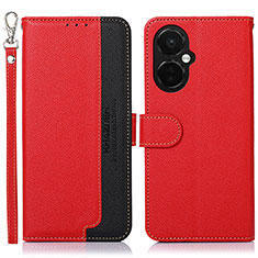 Funda de Cuero Cartera con Soporte Carcasa A09D para OnePlus Nord CE 3 5G Rojo