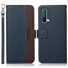 Funda de Cuero Cartera con Soporte Carcasa A09D para OnePlus Nord CE 5G Azul