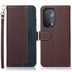 Funda de Cuero Cartera con Soporte Carcasa A09D para Oppo A54 5G Marron