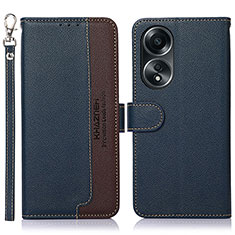 Funda de Cuero Cartera con Soporte Carcasa A09D para Oppo A78 4G Azul