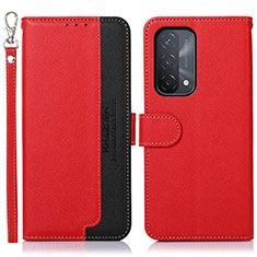 Funda de Cuero Cartera con Soporte Carcasa A09D para Oppo A93 5G Rojo