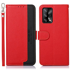 Funda de Cuero Cartera con Soporte Carcasa A09D para Oppo F19 Rojo