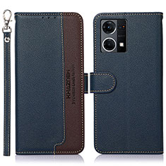 Funda de Cuero Cartera con Soporte Carcasa A09D para Oppo F21 Pro 4G Azul