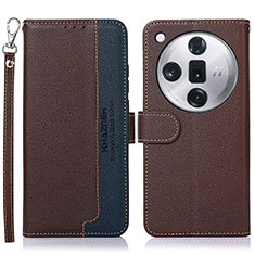 Funda de Cuero Cartera con Soporte Carcasa A09D para Oppo Find X7 5G Marron