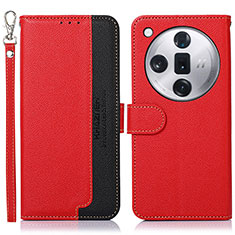 Funda de Cuero Cartera con Soporte Carcasa A09D para Oppo Find X7 5G Rojo