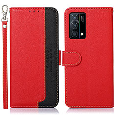 Funda de Cuero Cartera con Soporte Carcasa A09D para Oppo K9 5G Rojo