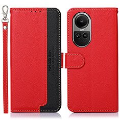 Funda de Cuero Cartera con Soporte Carcasa A09D para Oppo Reno10 5G Rojo