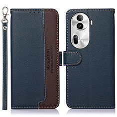 Funda de Cuero Cartera con Soporte Carcasa A09D para Oppo Reno11 Pro 5G Azul