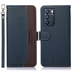 Funda de Cuero Cartera con Soporte Carcasa A09D para Oppo Reno6 5G Azul