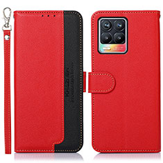 Funda de Cuero Cartera con Soporte Carcasa A09D para Realme 8 4G Rojo