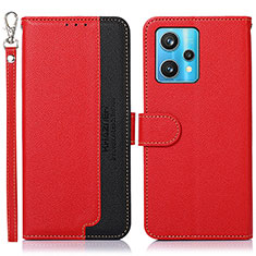 Funda de Cuero Cartera con Soporte Carcasa A09D para Realme 9 4G Rojo