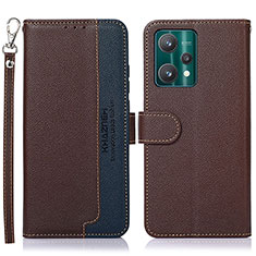 Funda de Cuero Cartera con Soporte Carcasa A09D para Realme 9 Pro 5G Marron