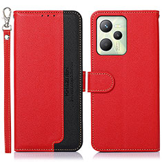 Funda de Cuero Cartera con Soporte Carcasa A09D para Realme C35 Rojo