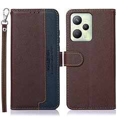 Funda de Cuero Cartera con Soporte Carcasa A09D para Realme Narzo 50A Prime Marron