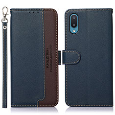 Funda de Cuero Cartera con Soporte Carcasa A09D para Samsung Galaxy A02 Azul