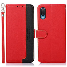 Funda de Cuero Cartera con Soporte Carcasa A09D para Samsung Galaxy A02 Rojo