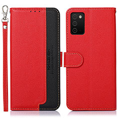 Funda de Cuero Cartera con Soporte Carcasa A09D para Samsung Galaxy A02s Rojo