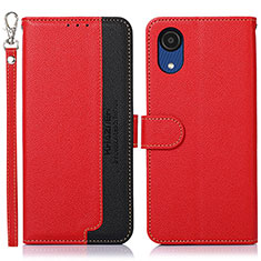 Funda de Cuero Cartera con Soporte Carcasa A09D para Samsung Galaxy A03 Core Rojo