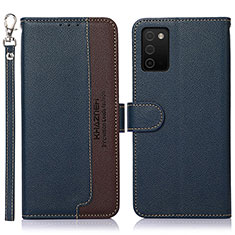 Funda de Cuero Cartera con Soporte Carcasa A09D para Samsung Galaxy A03s Azul