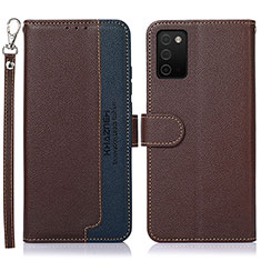 Funda de Cuero Cartera con Soporte Carcasa A09D para Samsung Galaxy A03s Marron