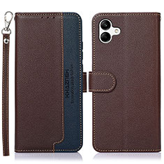 Funda de Cuero Cartera con Soporte Carcasa A09D para Samsung Galaxy A04E Marron