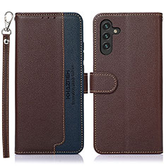 Funda de Cuero Cartera con Soporte Carcasa A09D para Samsung Galaxy A04s Marron