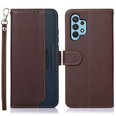 Funda de Cuero Cartera con Soporte Carcasa A09D para Samsung Galaxy A32 4G Marron