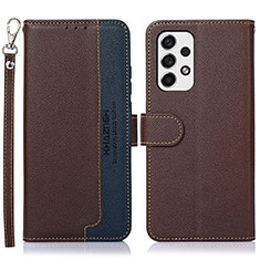 Funda de Cuero Cartera con Soporte Carcasa A09D para Samsung Galaxy A53 5G Marron