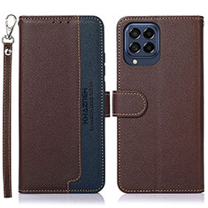 Funda de Cuero Cartera con Soporte Carcasa A09D para Samsung Galaxy M53 5G Marron