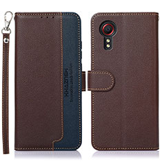 Funda de Cuero Cartera con Soporte Carcasa A09D para Samsung Galaxy XCover 5 SM-G525F Marron