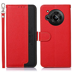 Funda de Cuero Cartera con Soporte Carcasa A09D para Sharp Aquos R7 Rojo