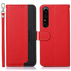 Funda de Cuero Cartera con Soporte Carcasa A09D para Sony Xperia 1 IV Rojo