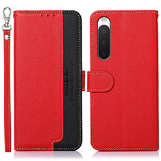 Funda de Cuero Cartera con Soporte Carcasa A09D para Sony Xperia 10 V Rojo