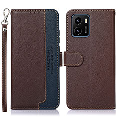 Funda de Cuero Cartera con Soporte Carcasa A09D para Vivo iQOO U5x Marron