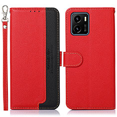 Funda de Cuero Cartera con Soporte Carcasa A09D para Vivo iQOO U5x Rojo