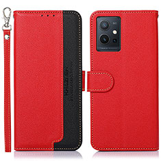 Funda de Cuero Cartera con Soporte Carcasa A09D para Vivo iQOO Z6 5G Rojo