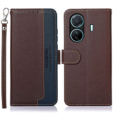 Funda de Cuero Cartera con Soporte Carcasa A09D para Vivo iQOO Z6 Pro 5G Marron