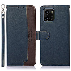 Funda de Cuero Cartera con Soporte Carcasa A09D para Vivo Y15S Azul