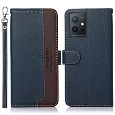 Funda de Cuero Cartera con Soporte Carcasa A09D para Vivo Y52t 5G Azul