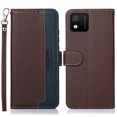 Funda de Cuero Cartera con Soporte Carcasa A09D para Wiko Y52 Marron