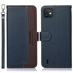 Funda de Cuero Cartera con Soporte Carcasa A09D para Wiko Y82 Azul