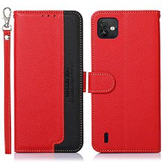 Funda de Cuero Cartera con Soporte Carcasa A09D para Wiko Y82 Rojo