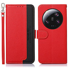 Funda de Cuero Cartera con Soporte Carcasa A09D para Xiaomi Mi 13 Ultra 5G Rojo